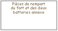 Zone de Texte: Pi�ces de rempartdu fort et des deux batteries annexe