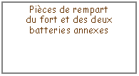 Zone de Texte: Pi�ces de rempartdu fort et des deux batteries annexes
