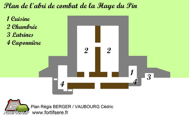 Plan de l’abri de combat de la Haye-du-Pin. VAUBOURG Cedric