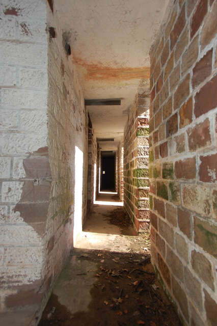 Galerie derrière la façade de l'abri de combat de Vorpaille. VAUBOURG Cédric