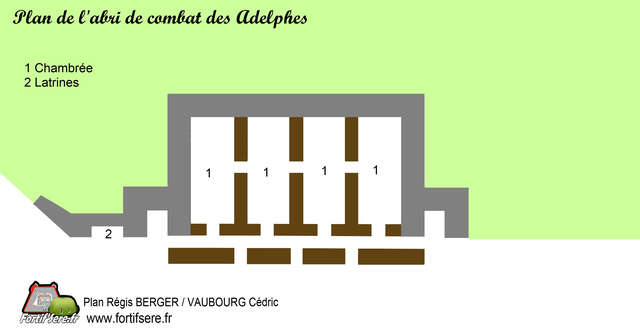 Plan de l'abri de combat des Adelphes. VAUBOURG Cédric