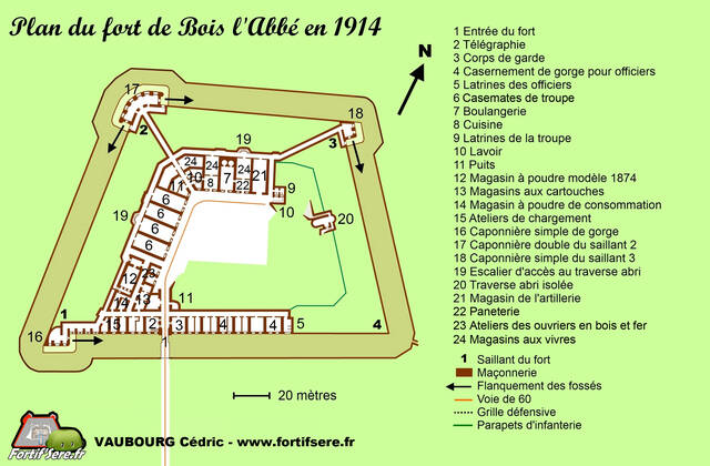 Plan du fort de Bois l'Abbé. VAUBOURG Cédric