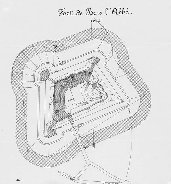 Plan allemend du fort de Bois l'Abbé en 1912 - Les Archives d’État de Bavière