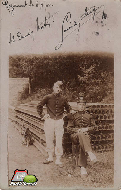 Deux soldats au fort de Razimont en 1904- Lionel PRACHT