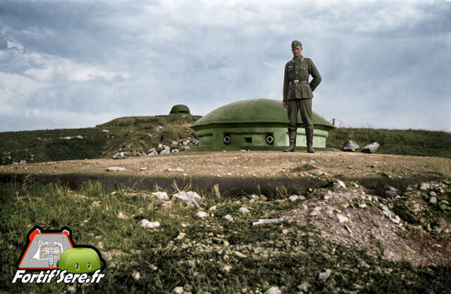 La tourelle de 75R 05  du fort de Longchamp en 1940. Lionel PRACHT