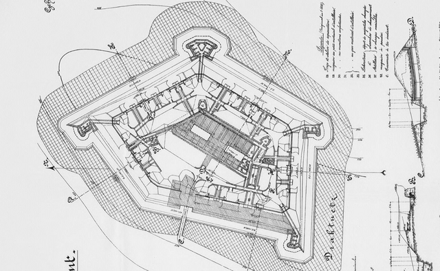 Plan d'espionage allemand de 1912 du fort de Razimont. Archives de l'Etat de Bavière
